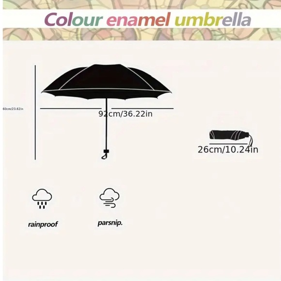 Hand-painted Stained Glass Inspired Automatic Clear Umbrella - Picture 7 of 8